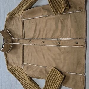 By Design Sport Y2K Faux Suede Sweater Jacket Women's Size Small